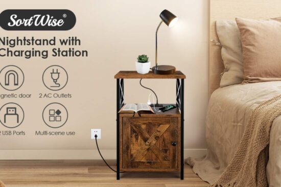 nightstand with charging station